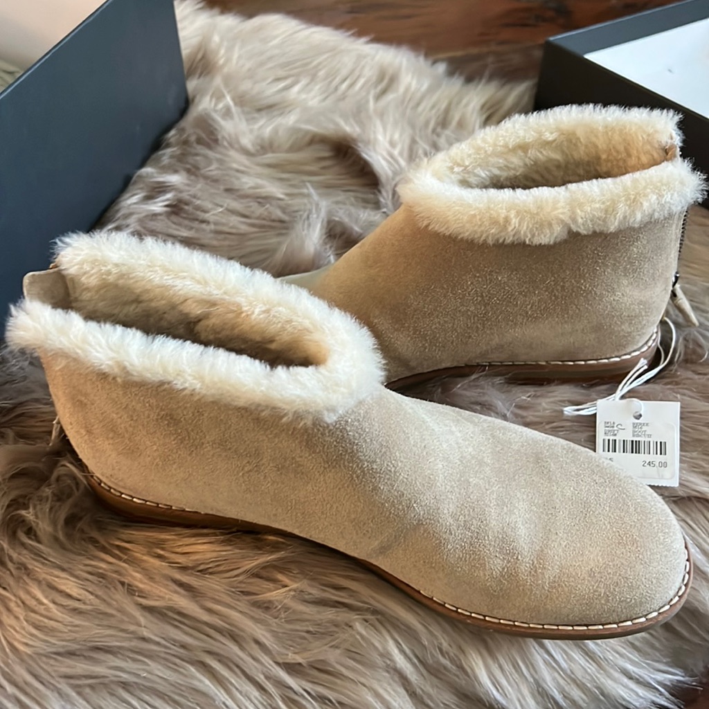 Eileen Fisher Drift Biscuit Sport Suede Boot 6.5 New
